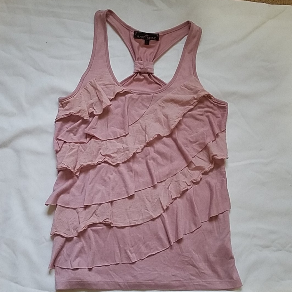 Pretty little pink tank, size large. Almost famous.